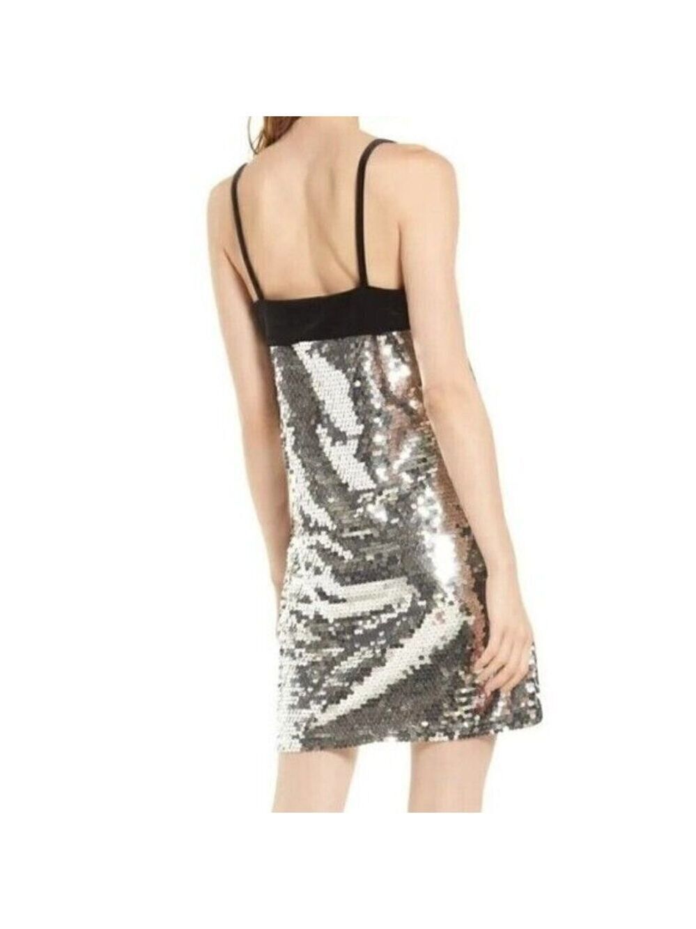 OPEN Edit Women sequin spaghetti strap dress sz XXSmall